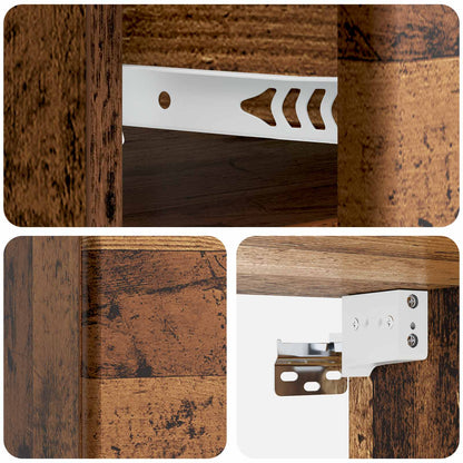 Wall-Mounted Bedside Cabinet Old Wood 34.5 x 33 x 20 cm