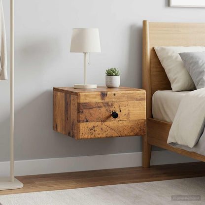 Wall-Mounted Bedside Cabinet 2 pcs Old Wood 34.5 x 33 x 20 cm