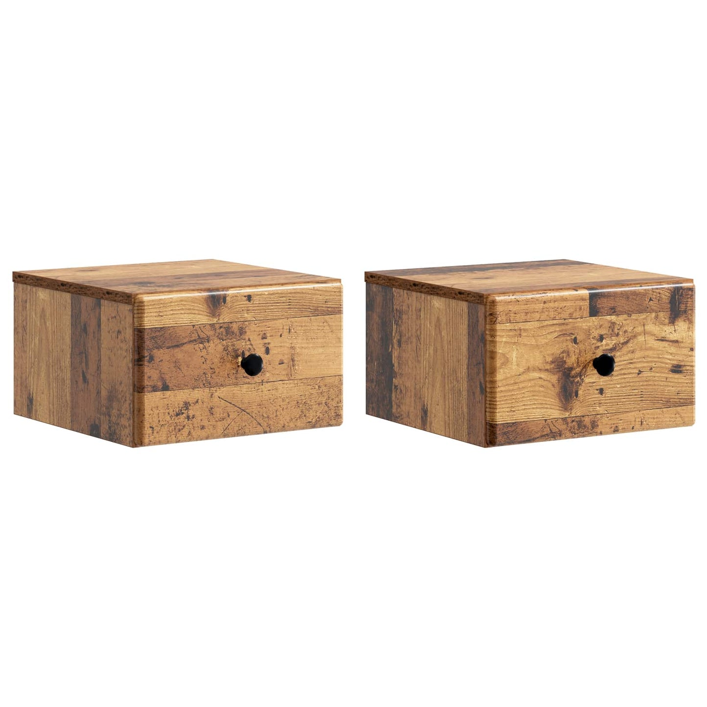 Wall-Mounted Bedside Cabinet 2 pcs Old Wood 34.5 x 33 x 20 cm