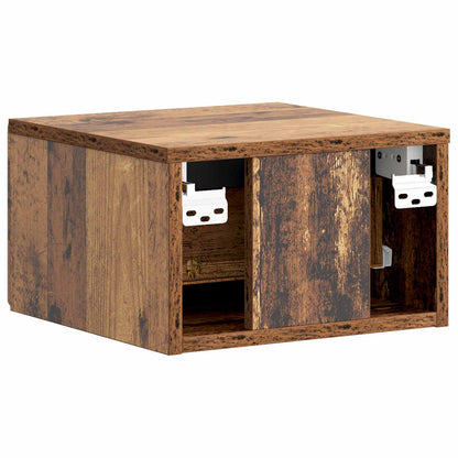 Wall-Mounted Bedside Cabinet 2 pcs Old Wood 34.5 x 33 x 20 cm