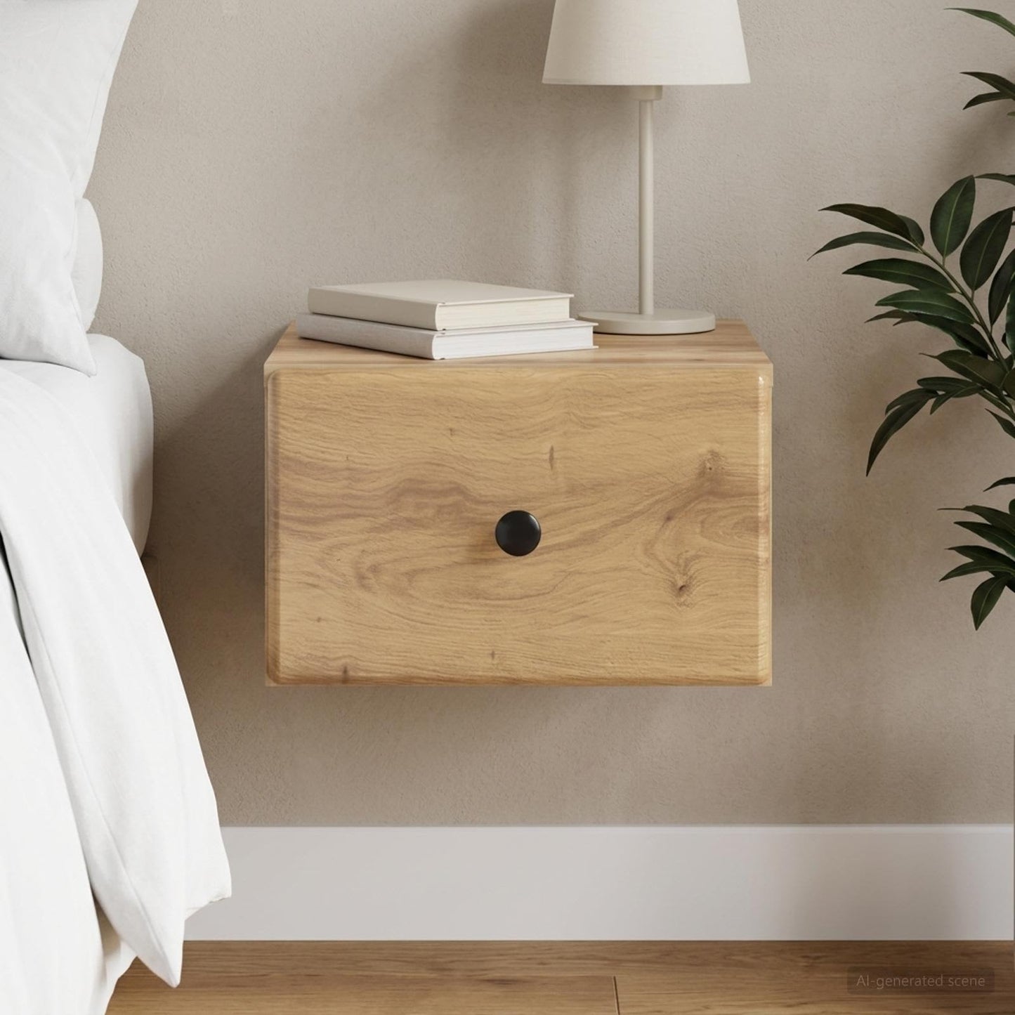 Wall-Mounted Bedside Cabinet Artisan Oak 34.5 x 33 x 20 cm