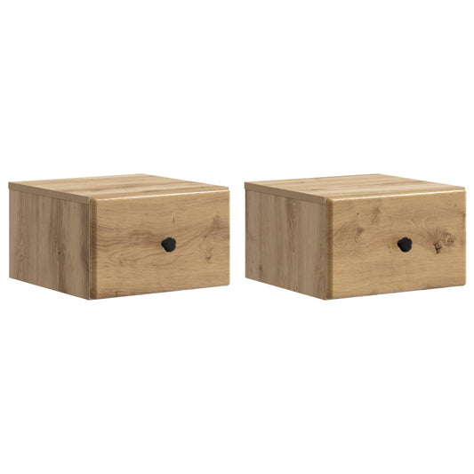 Wall-Mounted Bedside Cabinet 2 pcs Artisan Oak