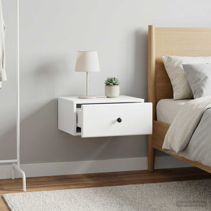 Wall-Mounted Bedside Cabinet 2 pcs White 49 x 34.5 x 20 cm
