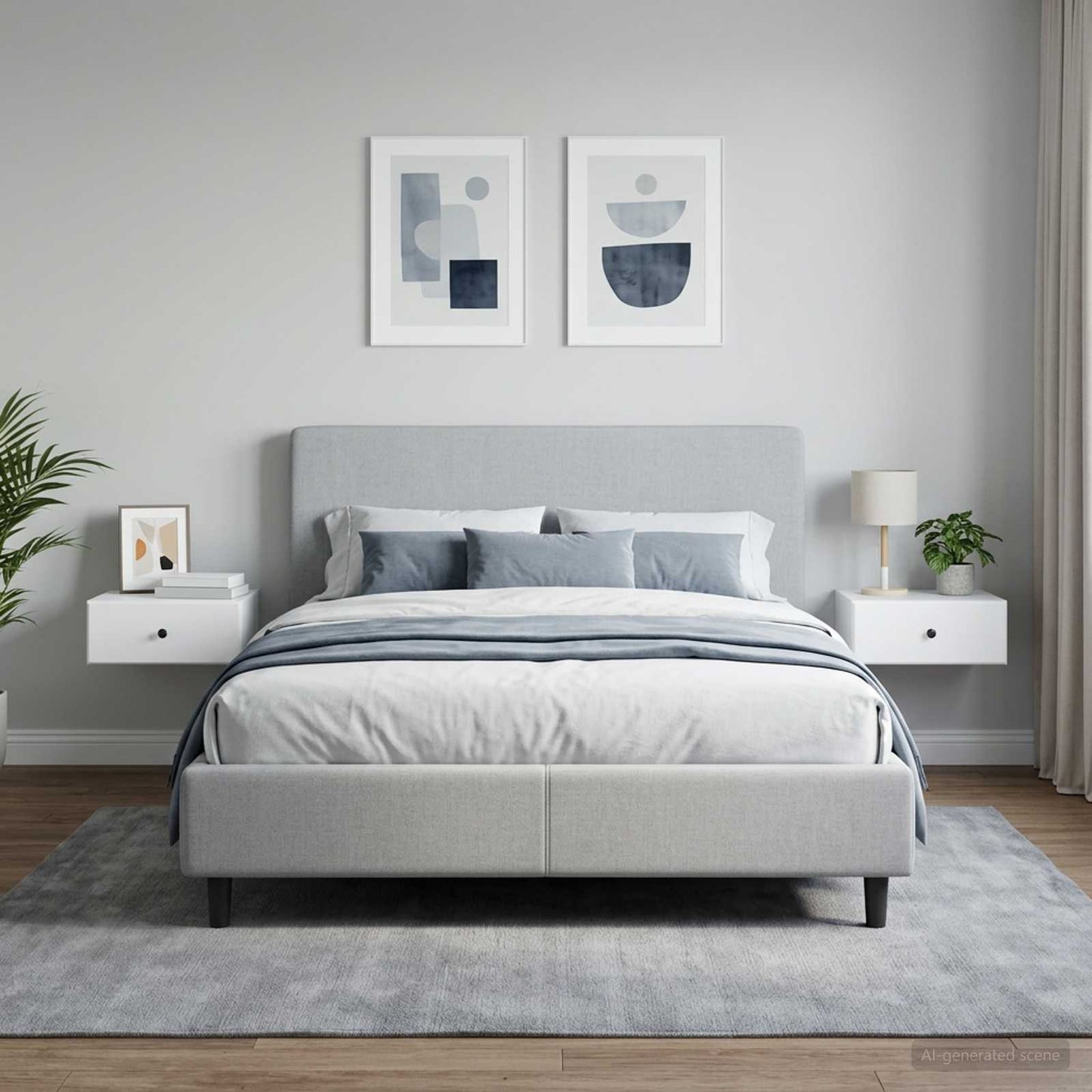 Wall-Mounted Bedside Cabinet 2 pcs White 49 x 34.5 x 20 cm