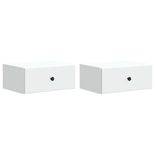 Wall-Mounted Bedside Cabinet 2 pcs White 49 x 34.5 x 20 cm