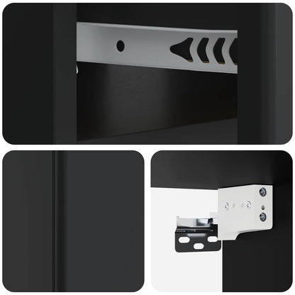Wall-Mounted Bedside Cabinet Black 49 x 34.5 x 20 cm