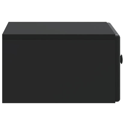 Wall-Mounted Bedside Cabinet Black 49 x 34.5 x 20 cm