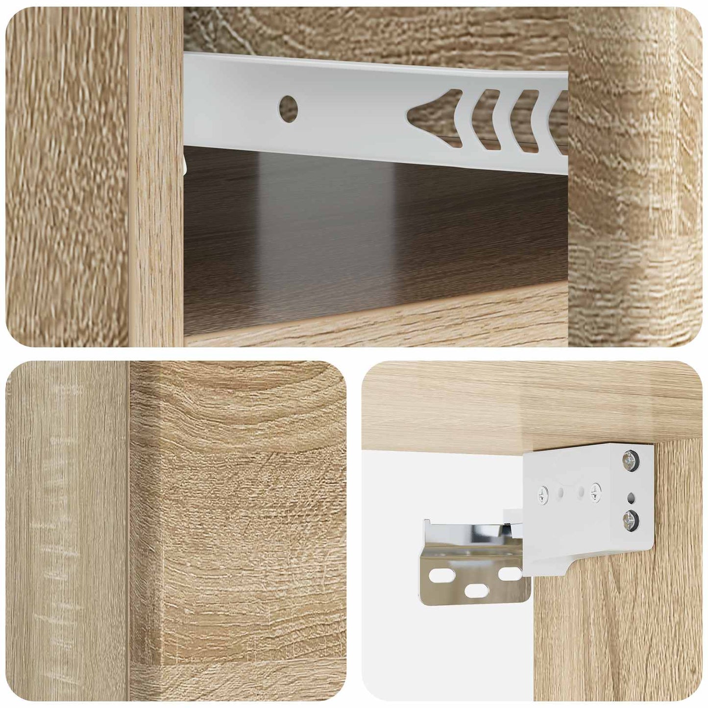 Wall-Mounted Bedside Cabinet 2 pcs Sonoma Oak 49 x 34.5 x 20 cm