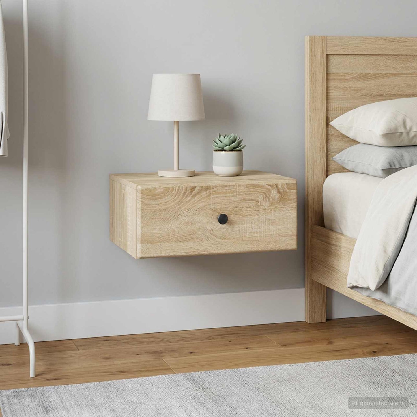 Wall-Mounted Bedside Cabinet 2 pcs Sonoma Oak 49 x 34.5 x 20 cm