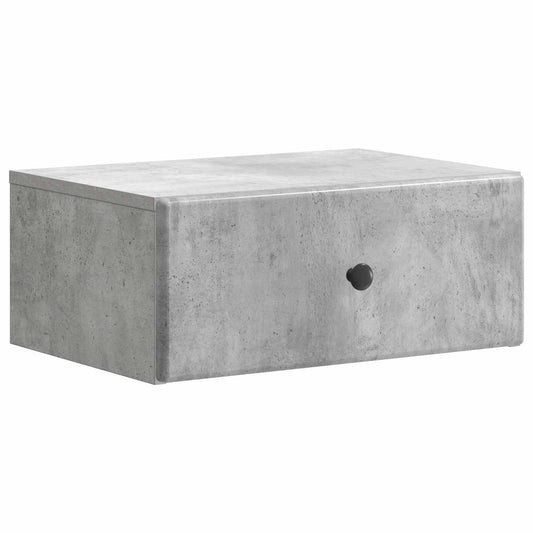 Wall-Mounted Bedside Cabinet Concrete Grey 49 x 34.5 x 20 cm