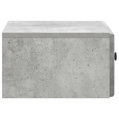 Wall-Mounted Bedside Cabinet Concrete Grey 49 x 34.5 x 20 cm