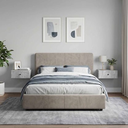 Wall-Mounted Bedside Cabinet 2 pcs Concrete Grey
