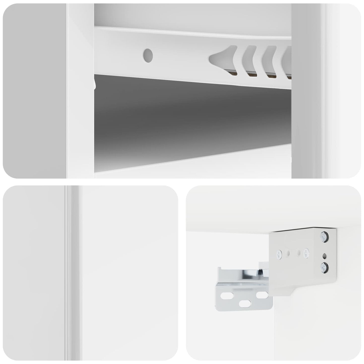 Wall-Mounted Bedside Cabinet High Gloss White 49 x 34.5 x 20 cm