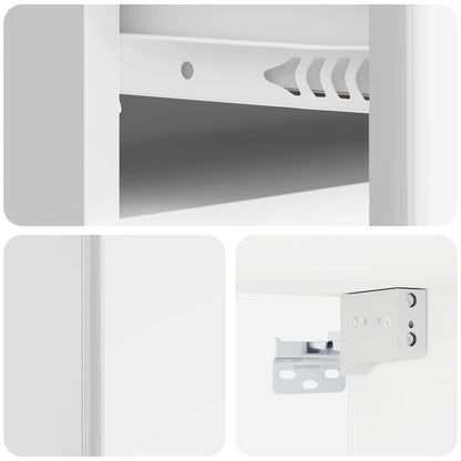 Wall-Mounted Bedside Cabinet High Gloss White 49 x 34.5 x 20 cm