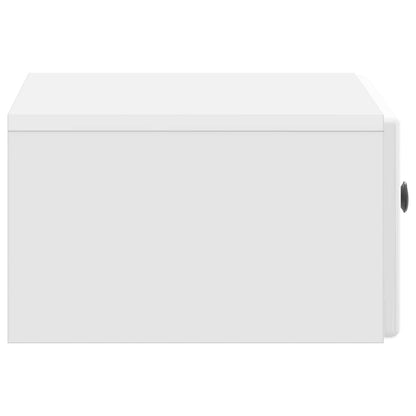 Wall-Mounted Bedside Cabinet with Drawer 2 pcs High Gloss White