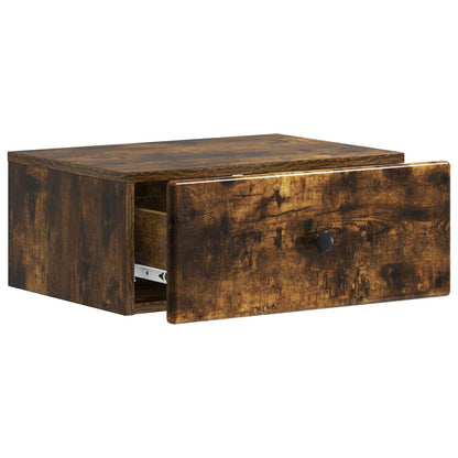 Wall-Mounted Bedside Cabinet 2 pcs Smoked Oak 49 x 34.5 x 20 cm