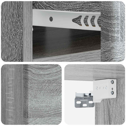 Wall-Mounted Bedside Cabinet Grey Sonoma 49 x 34.5 x 20 cm
