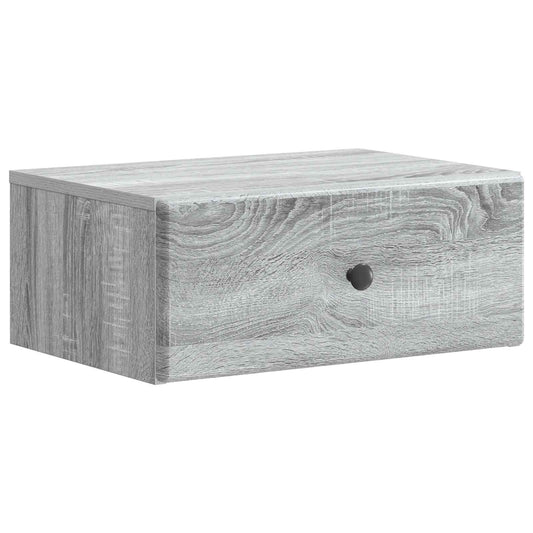Wall-Mounted Bedside Cabinet Grey Sonoma 49 x 34.5 x 20 cm