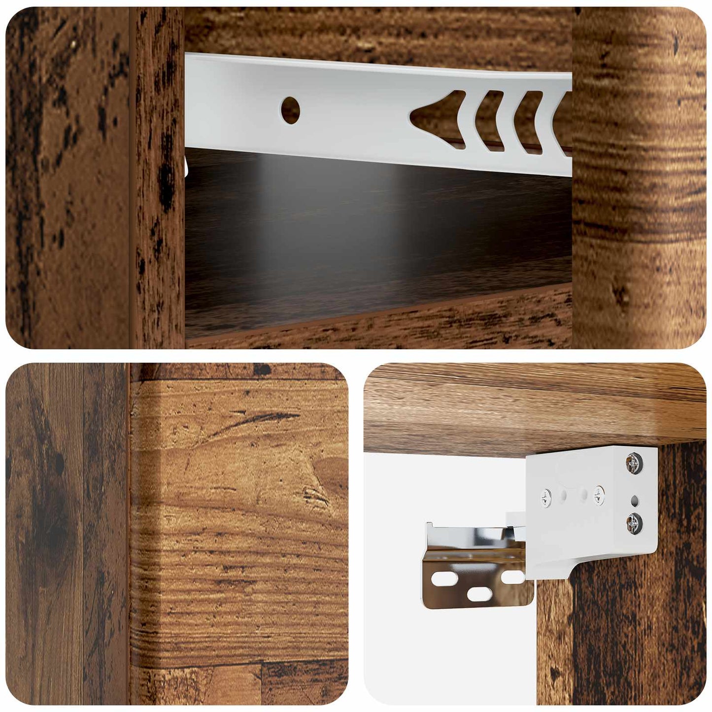 Wall-Mounted Bedside Cabinet Old Wood 49 x 34.5 x 20 cm