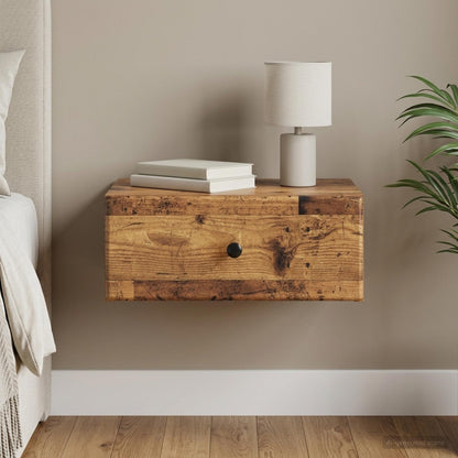 Wall-Mounted Bedside Cabinet Old Wood 49 x 34.5 x 20 cm