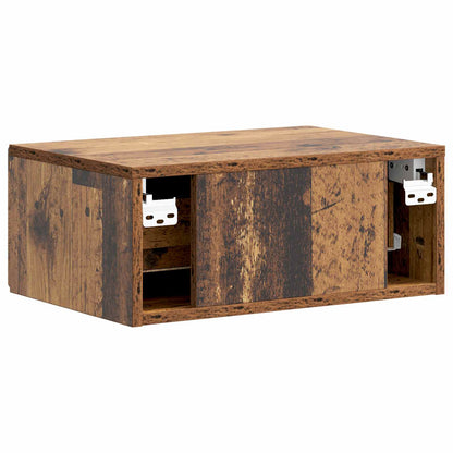 Wall-Mounted Bedside Cabinet Old Wood 49 x 34.5 x 20 cm