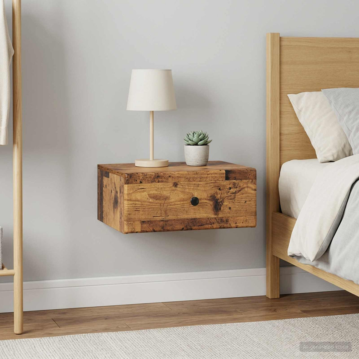 Wall-Mounted Bedside Cabinet 2 pcs Old Wood 49 x 34.5 x 20 cm