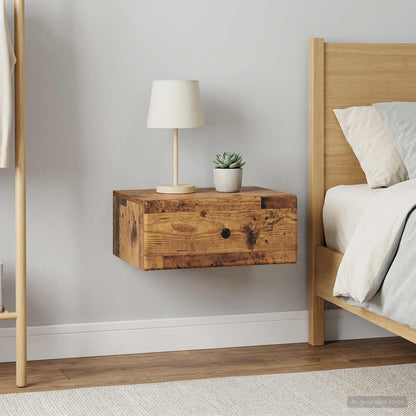 Wall-Mounted Bedside Cabinet 2 pcs Old Wood 49 x 34.5 x 20 cm