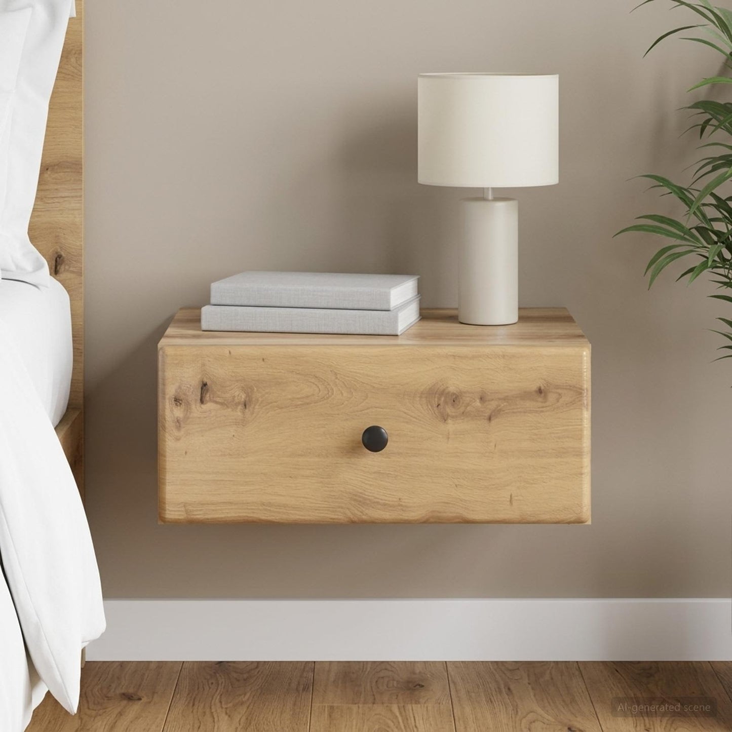Wall-Mounted Bedside Cabinet Artisan Oak 49 x 34.5 x 20 cm