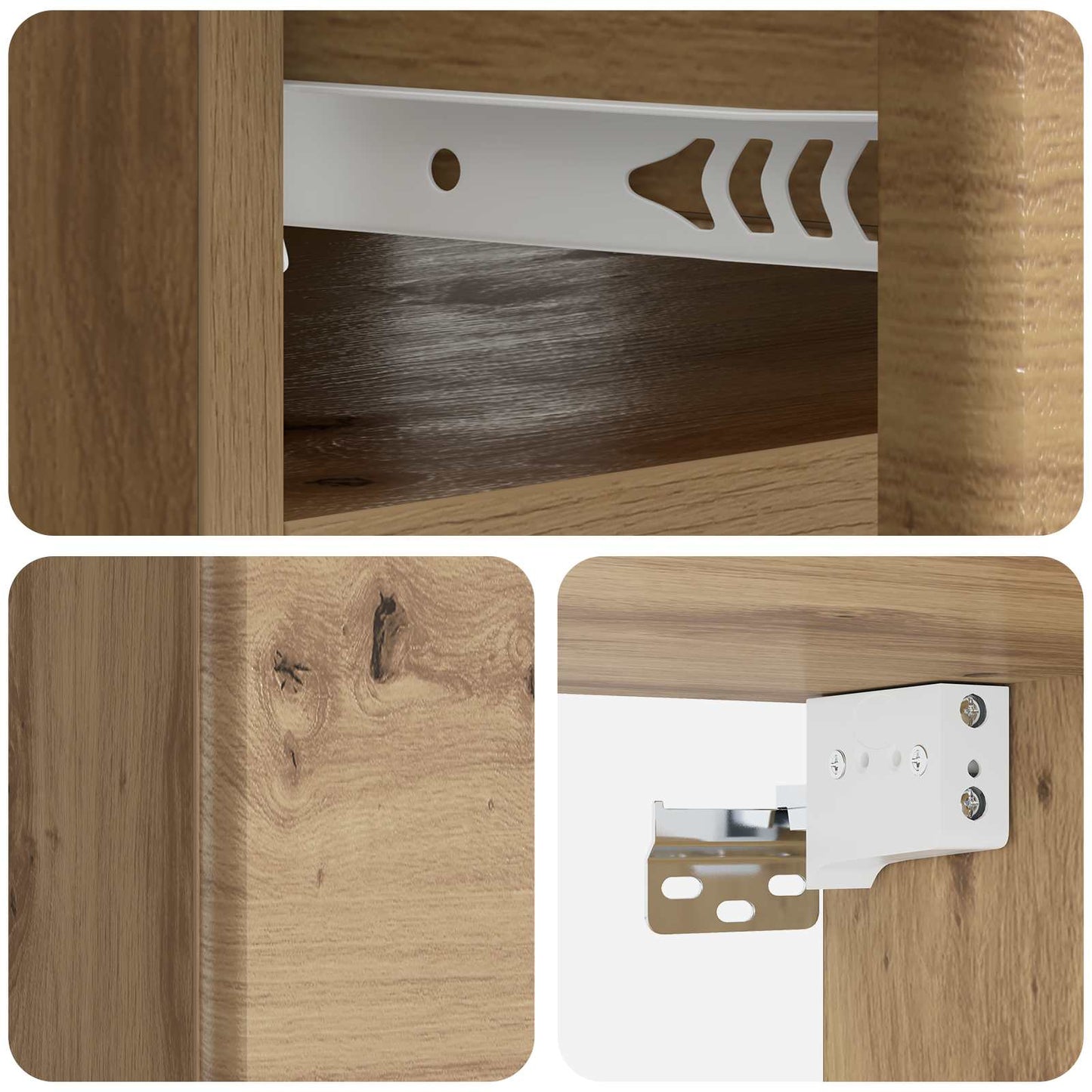Wall-Mounted Bedside Cabinet 2 pcs Artisan Oak Engineered Wood