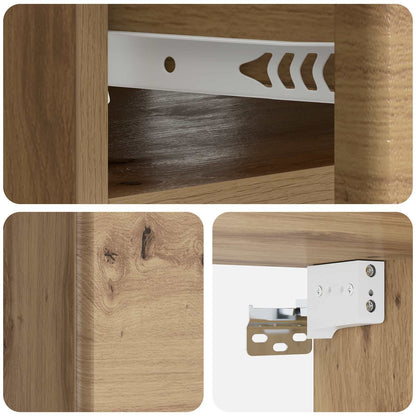 Wall-Mounted Bedside Cabinet 2 pcs Artisan Oak Engineered Wood