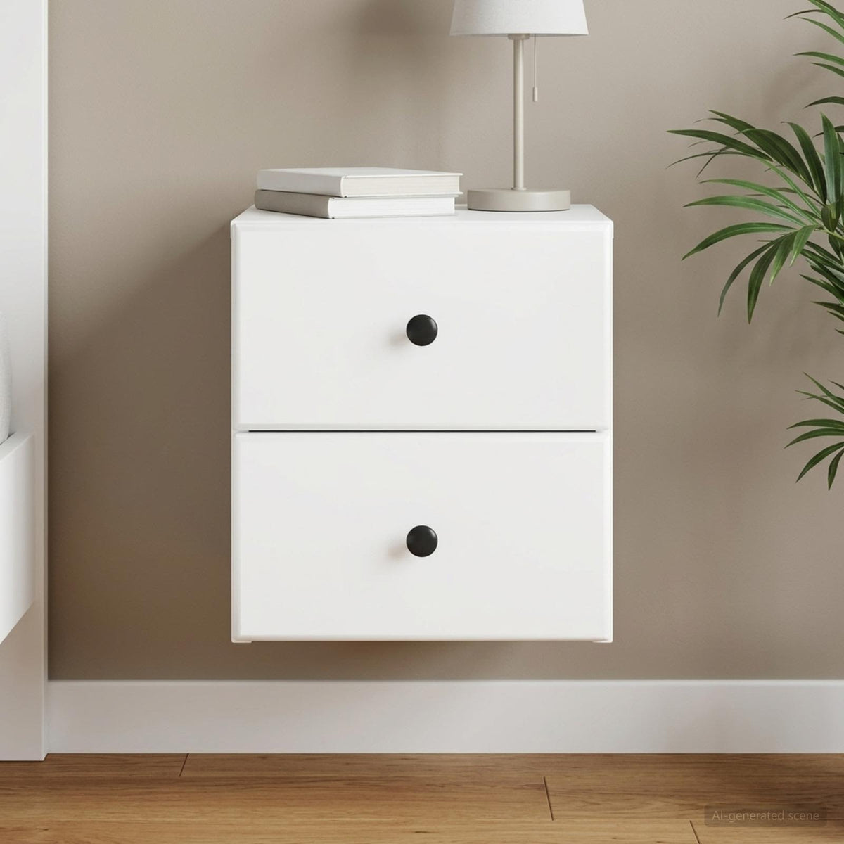 Wall-Mounted Bedside Cabinet White 34.5 x 33 x 40 cm