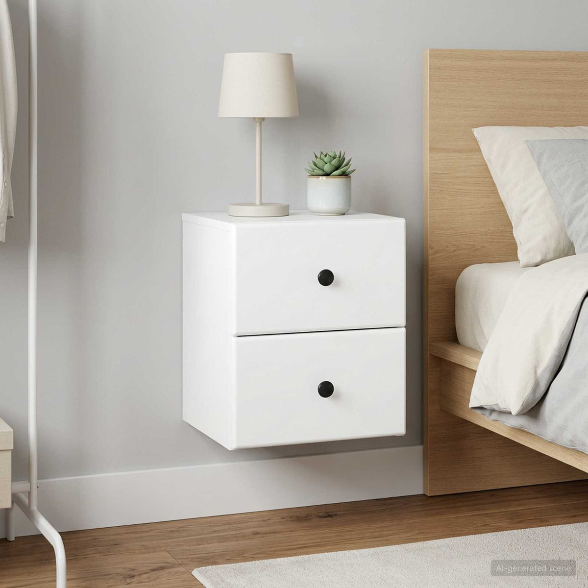 Wall-Mounted Bedside Cabinet 2 pcs White 34.5 x 33 x 40 cm