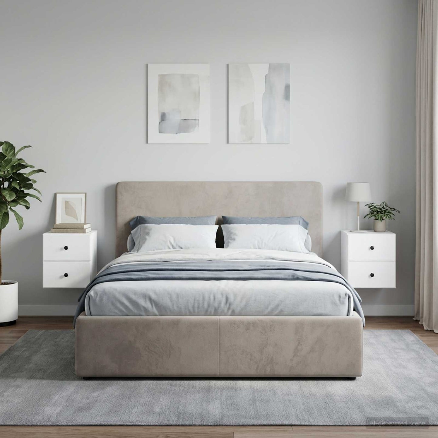 Wall-Mounted Bedside Cabinet 2 pcs White 34.5 x 33 x 40 cm