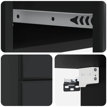 Wall-Mounted Bedside Cabinet Black 34.5 x 33 x 40 cm