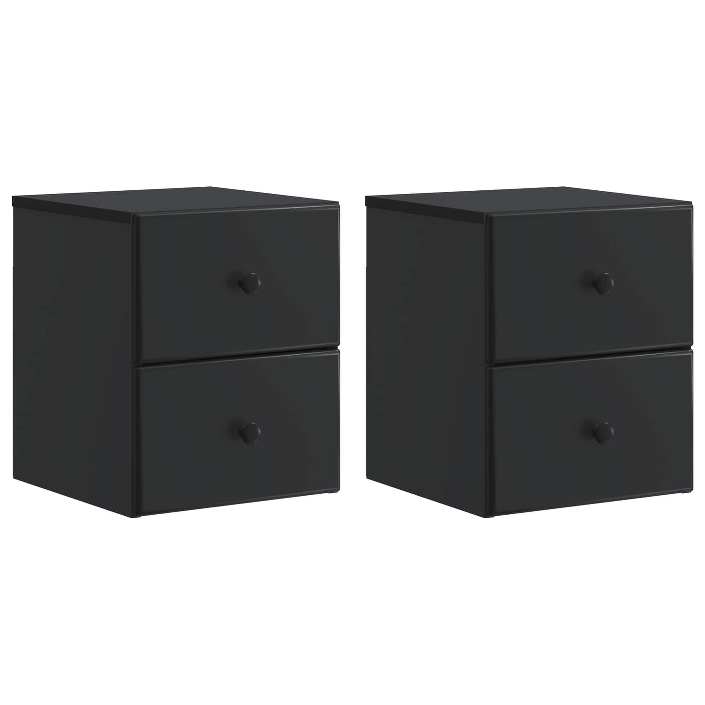 Wall-Mounted Bedside Cabinet 2 pcs Black 34.5 x 33 x 40 cm