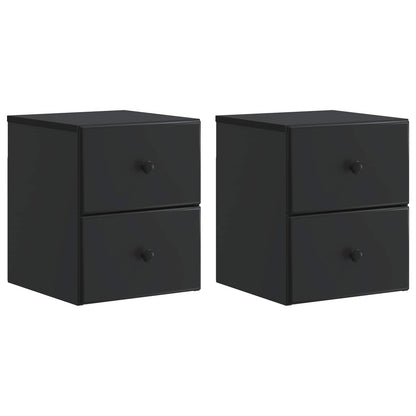 Wall-Mounted Bedside Cabinet 2 pcs Black 34.5 x 33 x 40 cm