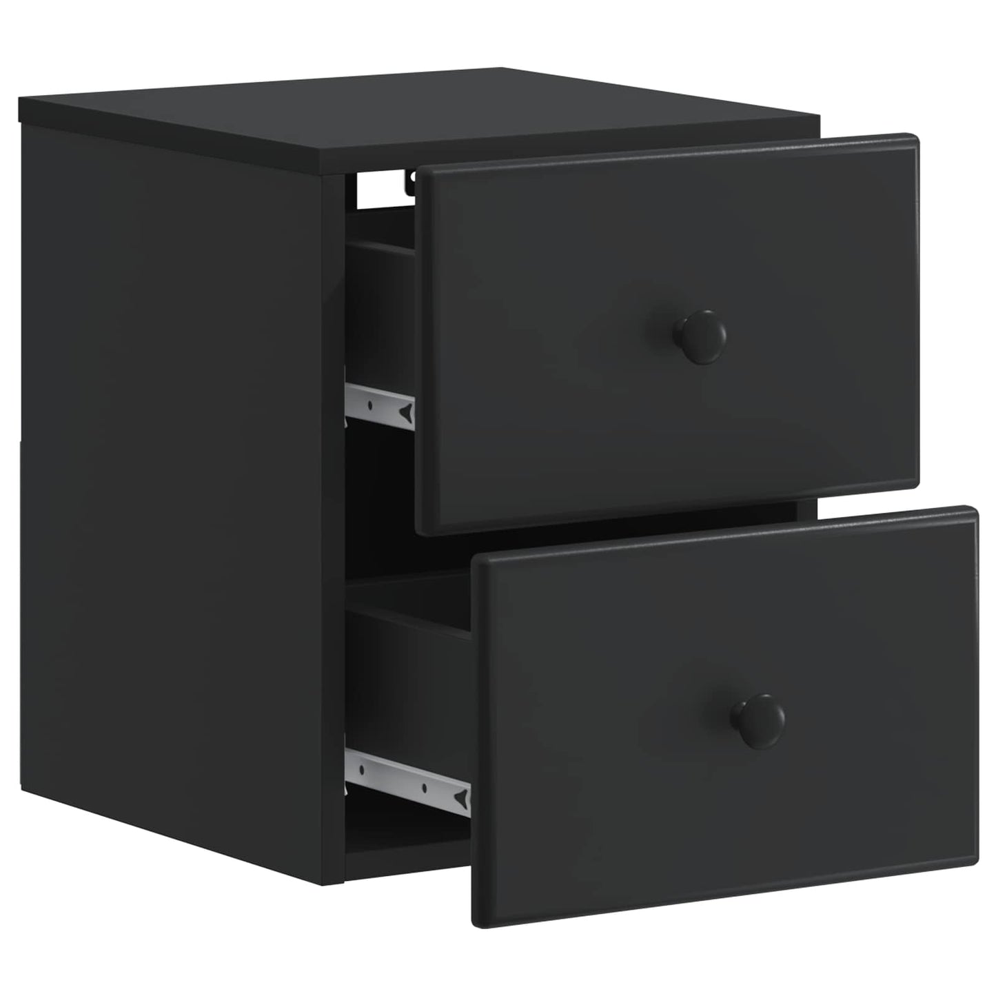 Wall-Mounted Bedside Cabinet 2 pcs Black 34.5 x 33 x 40 cm