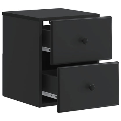 Wall-Mounted Bedside Cabinet 2 pcs Black 34.5 x 33 x 40 cm