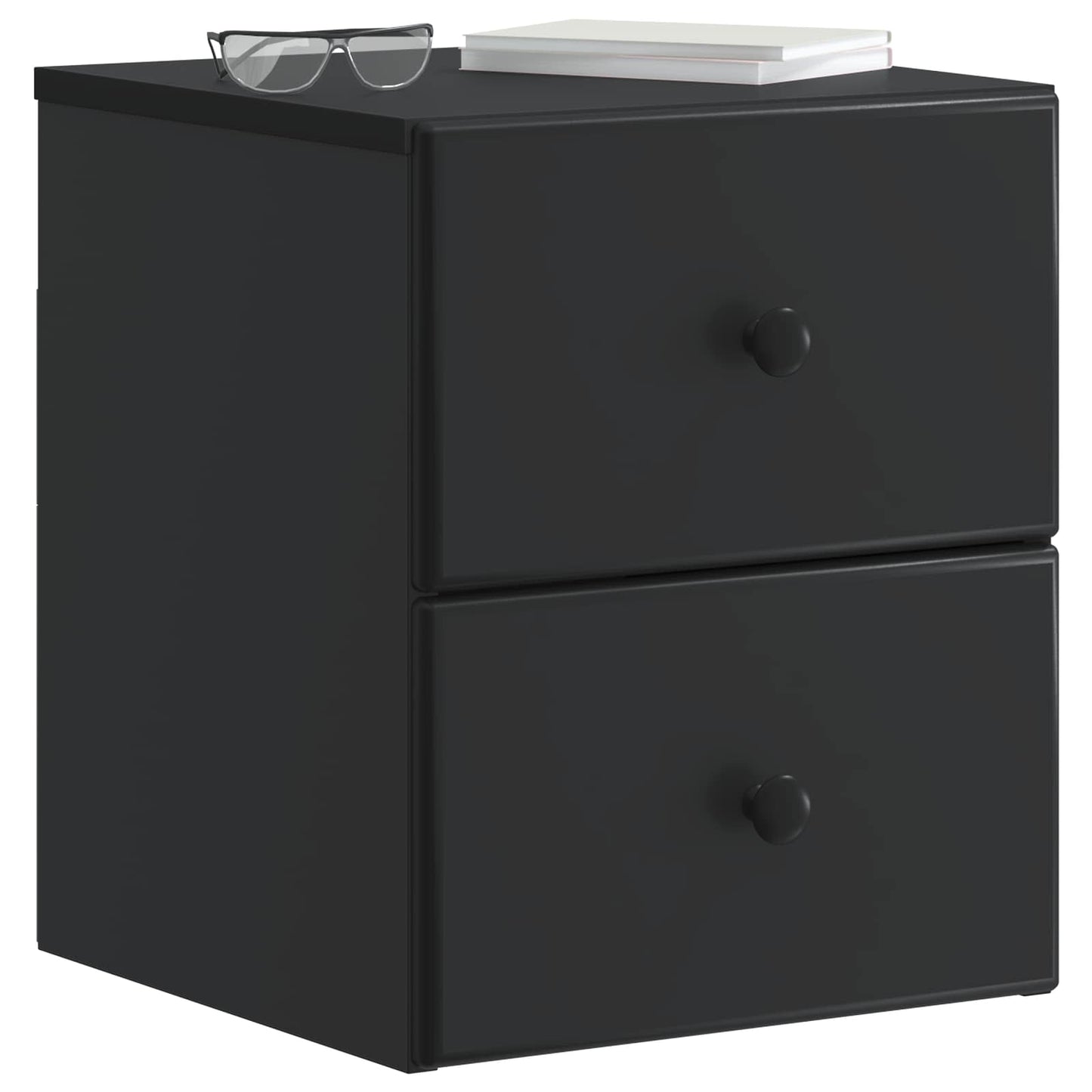 Wall-Mounted Bedside Cabinet 2 pcs Black 34.5 x 33 x 40 cm