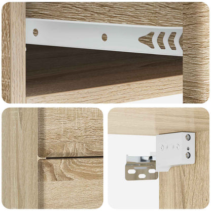 Wall-Mounted Bedside Cabinet Sonoma Oak 34.5 x 33 x 40 cm