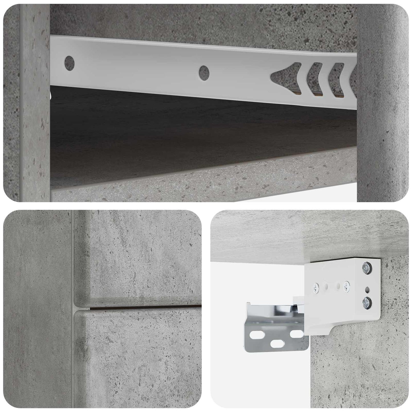 Wall-Mounted Bedside Cabinet Concrete Grey 34.5 x 33 x 40 cm