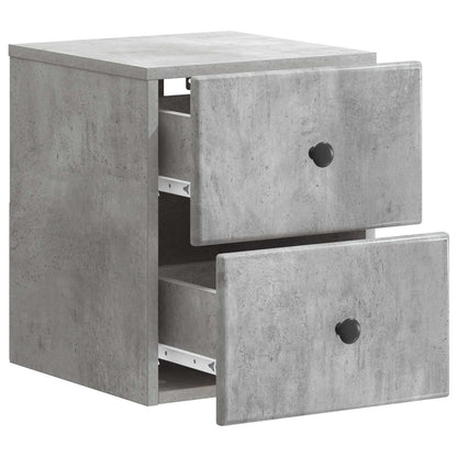 Wall-Mounted Bedside Cabinet with Drawer 2 pcs Concrete Grey