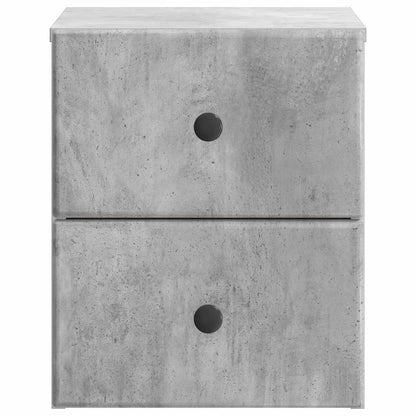 Wall-Mounted Bedside Cabinet with Drawer 2 pcs Concrete Grey