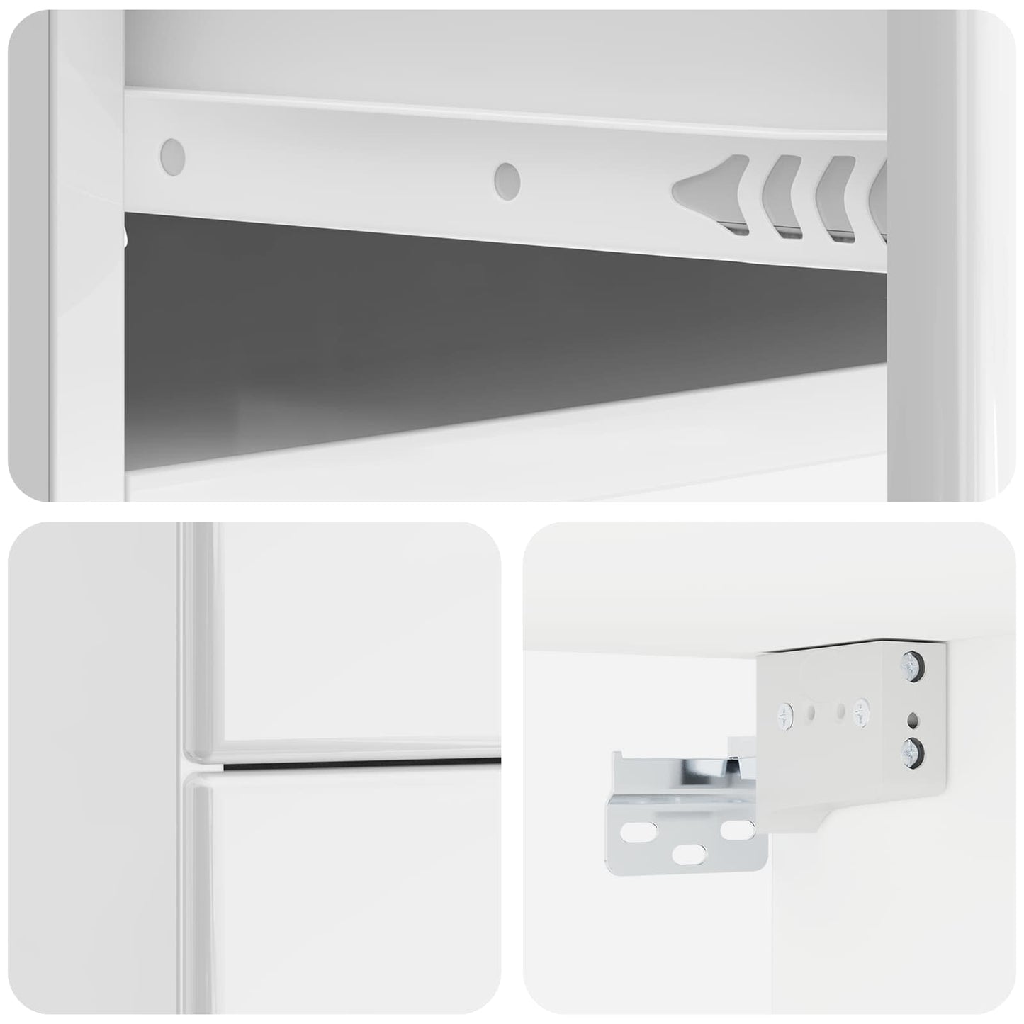 Wall-Mounted Bedside Cabinet High Gloss White 34.5 x 33 x 40 cm