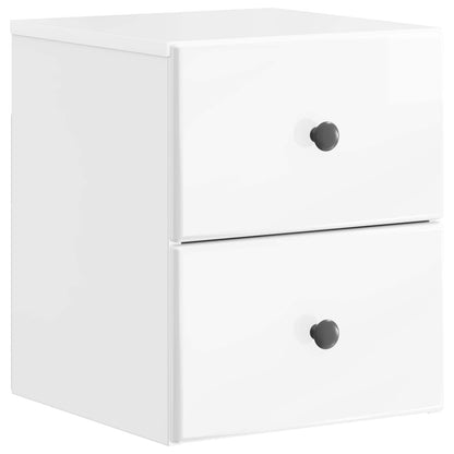 Wall-Mounted Bedside Cabinet with Drawer 2 pcs High Gloss White
