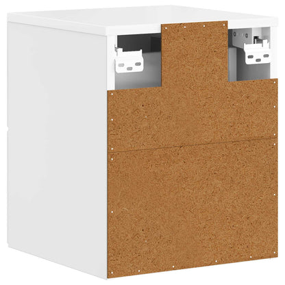 Wall-Mounted Bedside Cabinet with Drawer 2 pcs High Gloss White