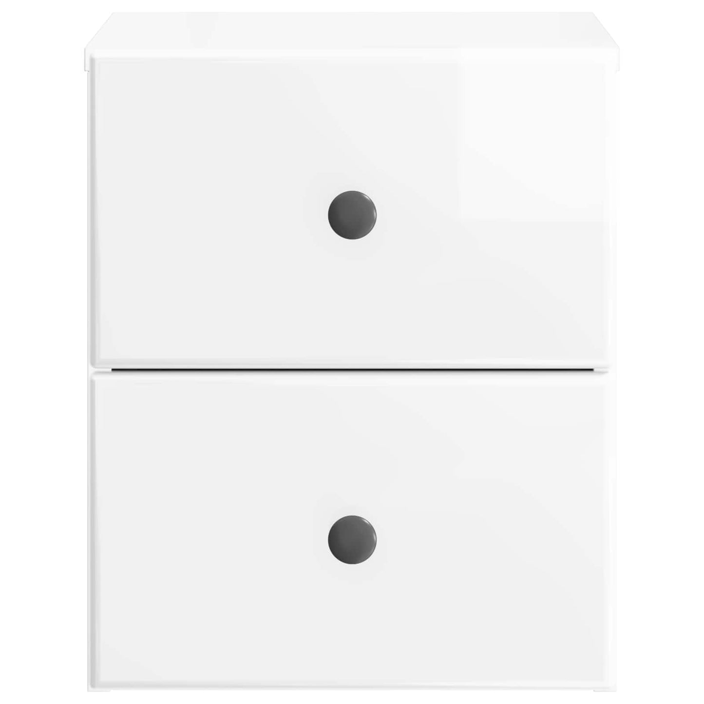 Wall-Mounted Bedside Cabinet with Drawer 2 pcs High Gloss White