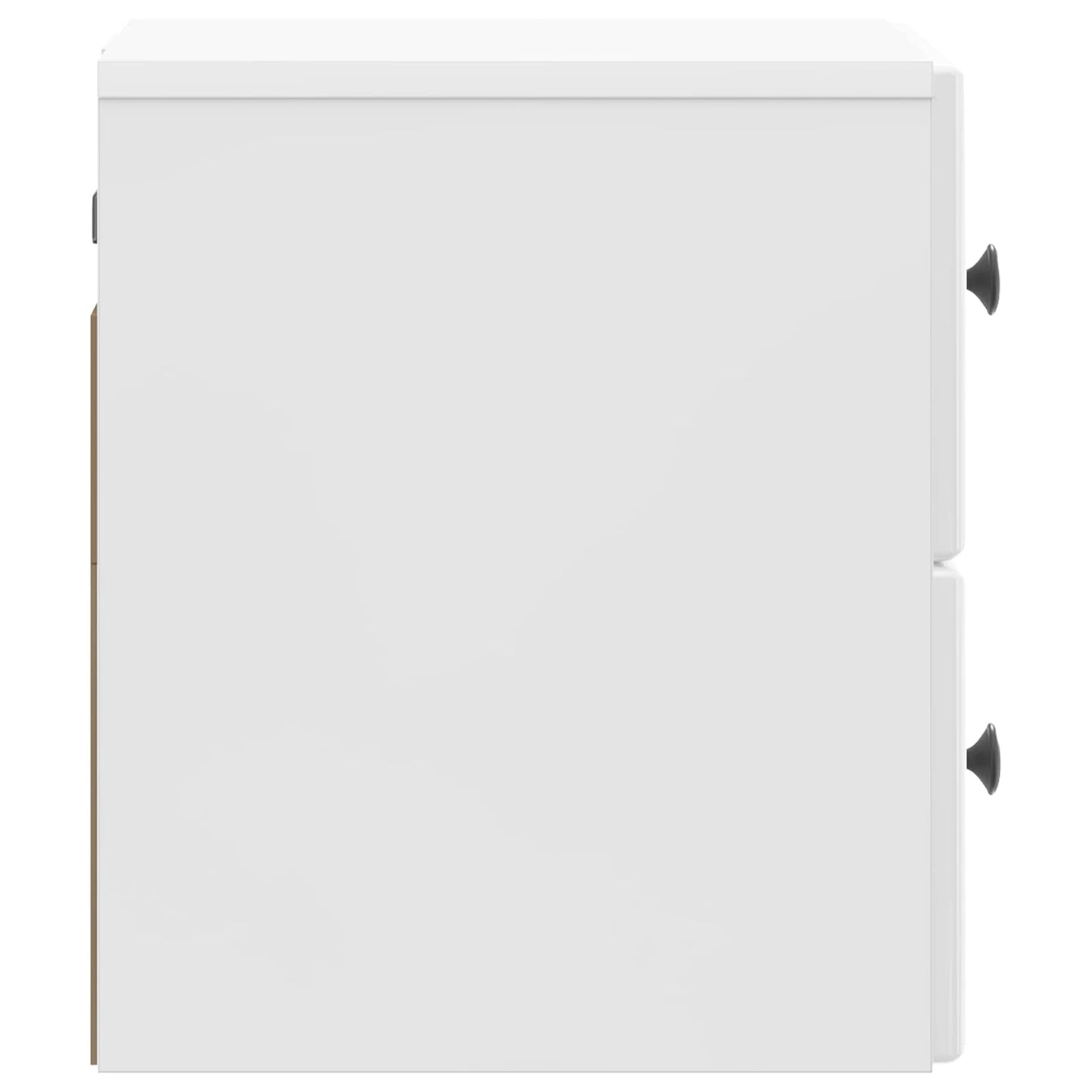 Wall-Mounted Bedside Cabinet with Drawer 2 pcs High Gloss White