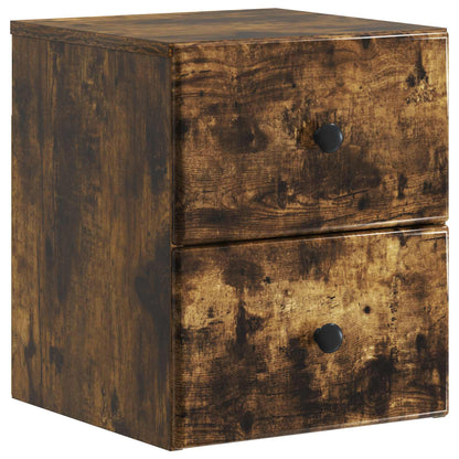 Wall-Mounted Bedside Cabinet Smoked Oak 34.5 x 33 x 40 cm