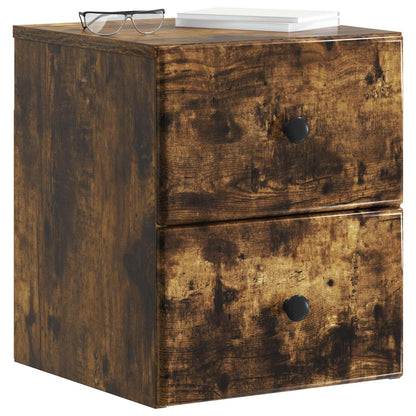 Wall-Mounted Bedside Cabinet Smoked Oak 34.5 x 33 x 40 cm